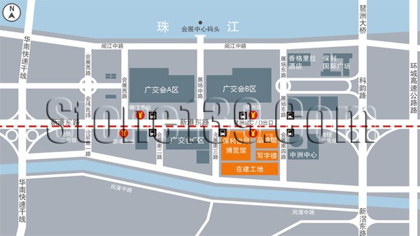 廣州保利世貿博覽展館導航交通圖