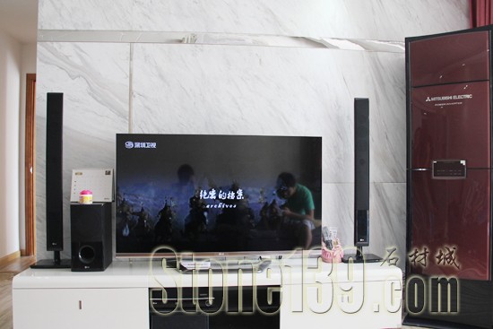 爵士白大理石 不銹鋼背景墻