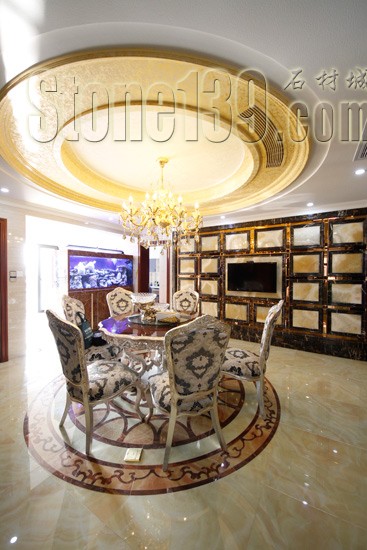 香檳玉 黑金花背景墻