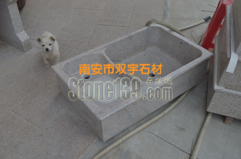 連體洗衣池石材生產加工流程圖