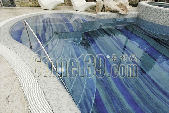 巴西進口精品石材“皇家藍”游泳池應用案例