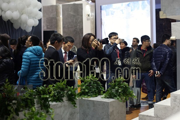 江西雅高礦業(yè)2015廈門(mén)石材展展廳現(xiàn)場(chǎng)圖片