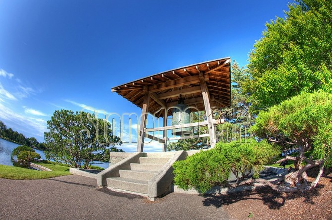 日式風格的園林景觀裝飾有山有水有石材