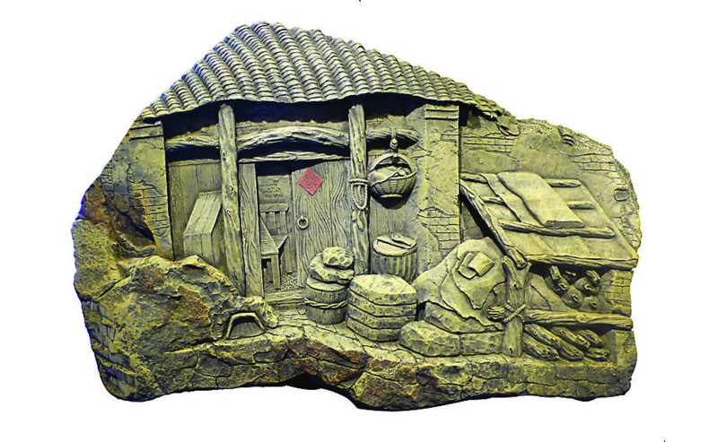 　　石雕《人生三憶&middot;親情》