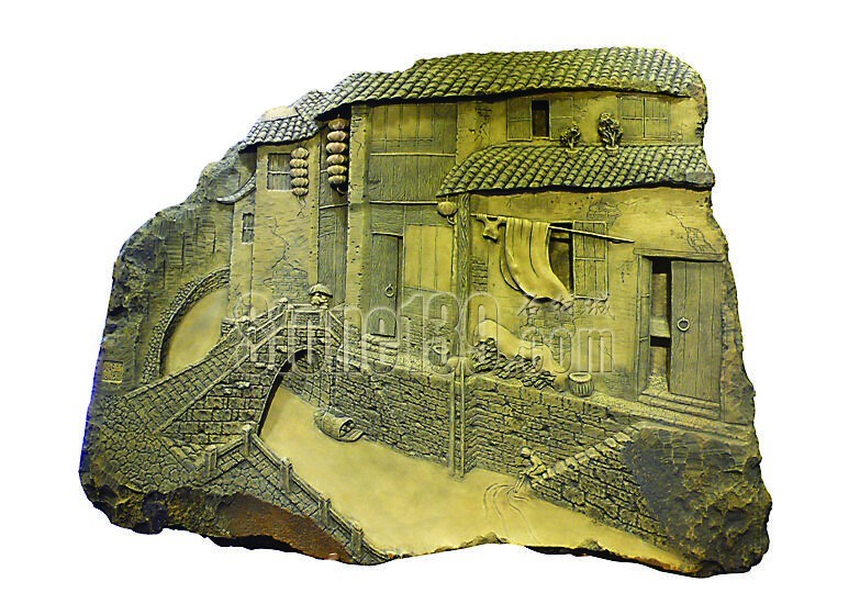 　　石雕《人生三憶&middot;鄉思》