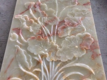 玉石精品浮雕產品 夏季背景裝飾蓮花 荷花 蓮子