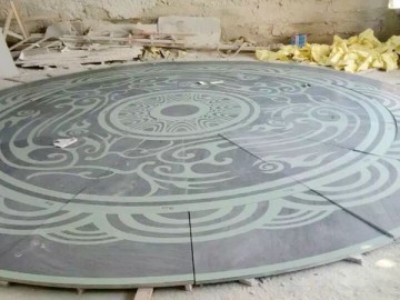 石材噴砂 環形拼圖效果 圖案可按客戶需求定制