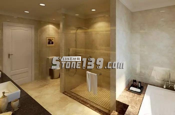 夏天裝飾浴室，大理石鋪地應該這么用