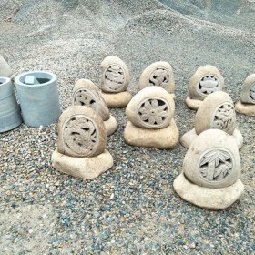 鏤空雕刻石燈 園林擺設