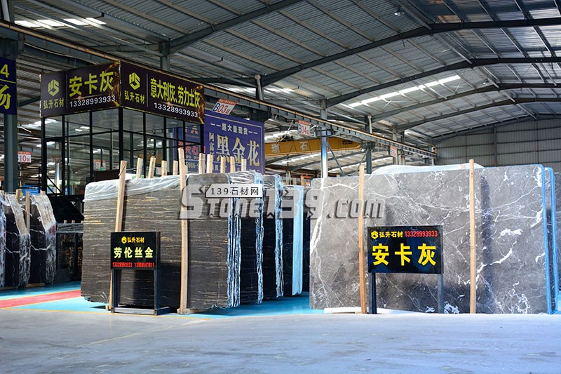 弘升石業主營大理石安卡灰、淺色古堡灰、勞倫絲金