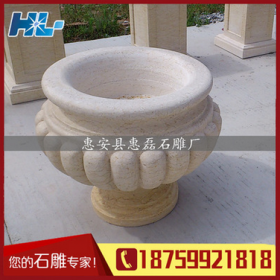 福建石雕花缽 廠家直銷 庭院景觀小區廣場落地式花缽