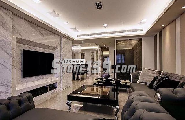 各種風格的石材電視墻讓人眼花繚亂