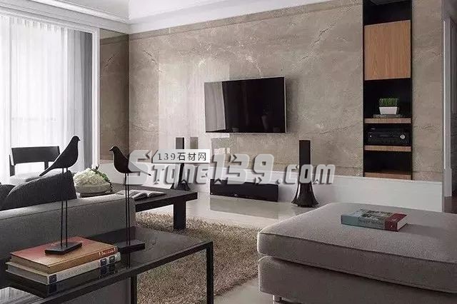 各種風格的石材電視墻讓人眼花繚亂