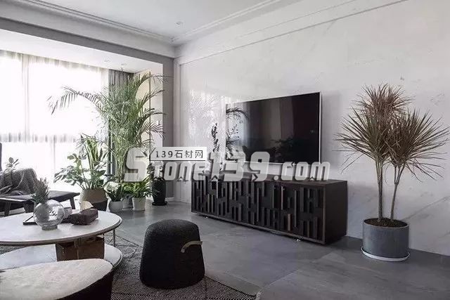 各種風格的石材電視墻讓人眼花繚亂