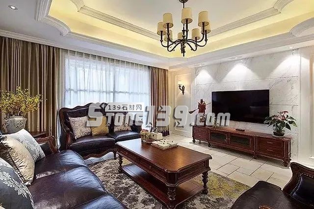 各種風格的石材電視墻讓人眼花繚亂