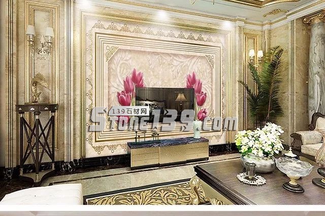 各種風格的石材電視墻讓人眼花繚亂