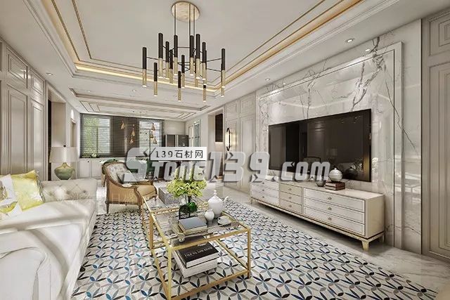 各種風格的石材電視墻讓人眼花繚亂