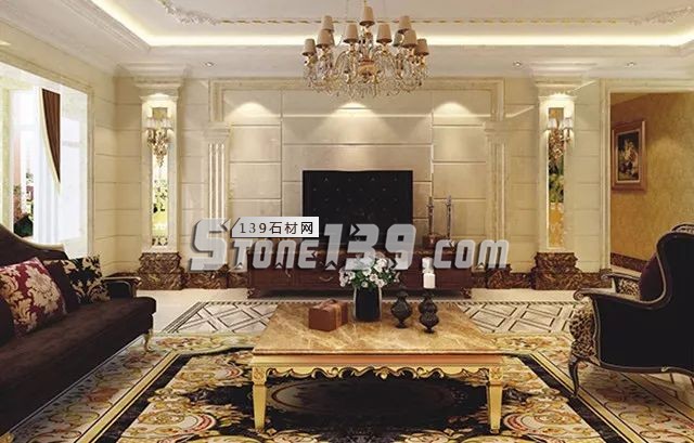 各種風格的石材電視墻讓人眼花繚亂