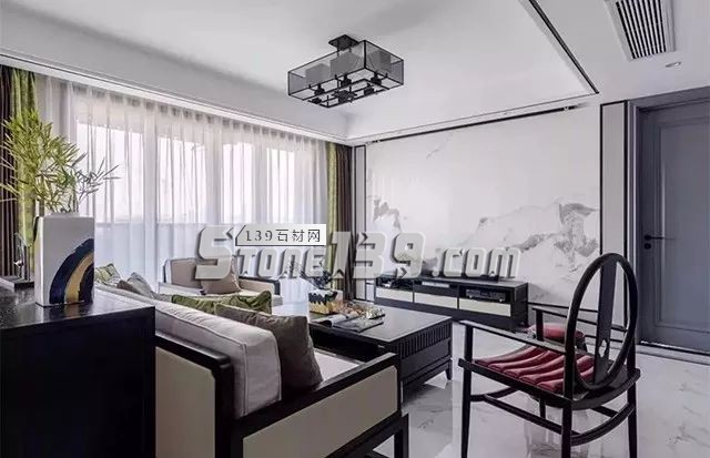 各種風格的石材電視墻讓人眼花繚亂