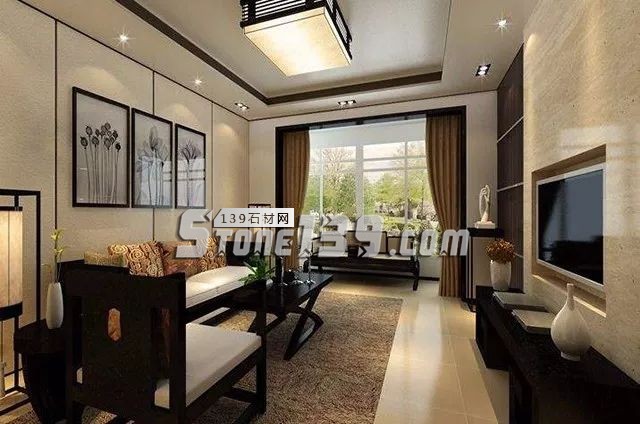 各種風格的石材電視墻讓人眼花繚亂