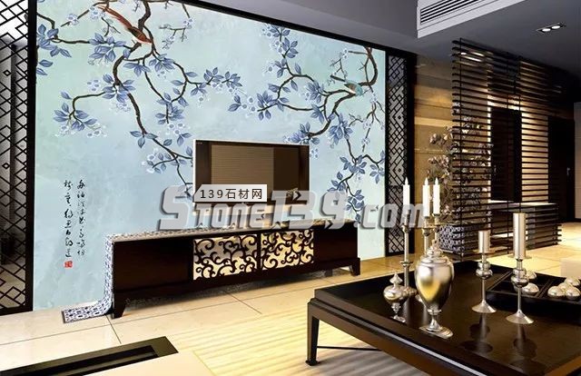各種風格的石材電視墻讓人眼花繚亂