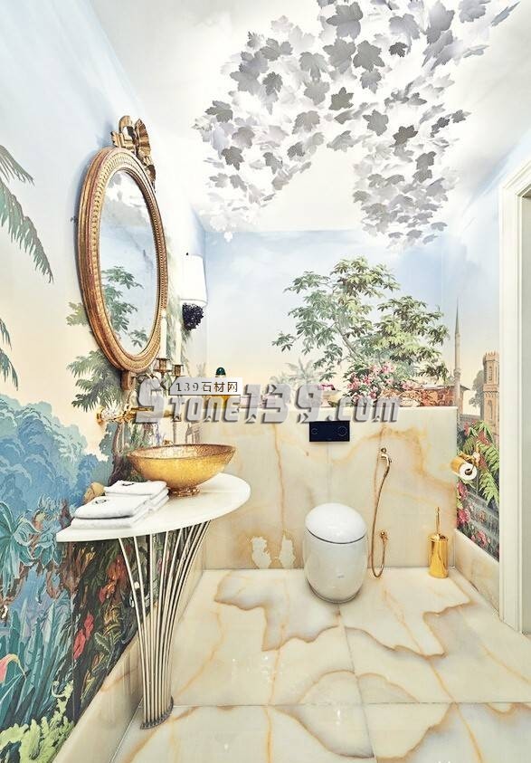 讓人眼前一亮的大理石浴室，套套都精品