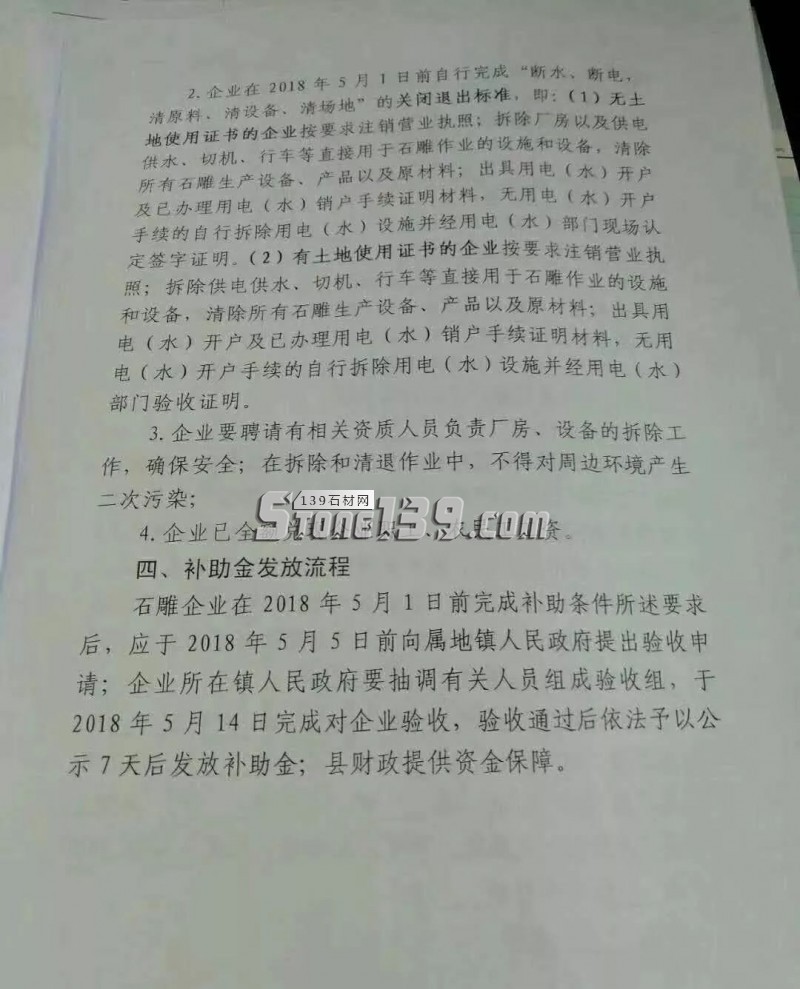 惠安石雕企業關閉退出「補助方案」