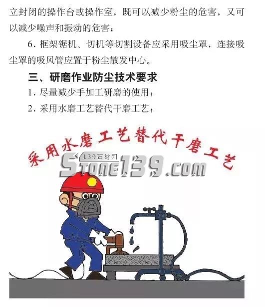 石材加工過程中如何有效防塵？