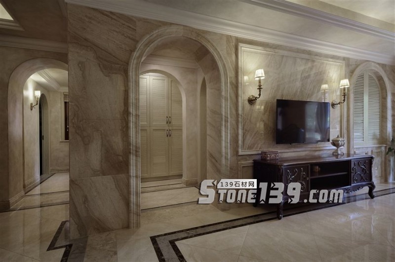 弧形石材門套 大理石門套施工