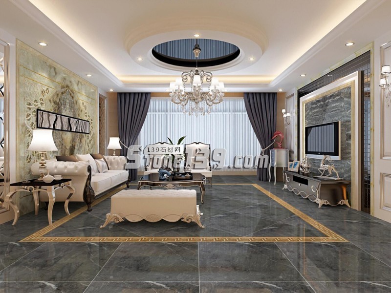 土耳其進口的灰色大理石裝飾案例設計效果