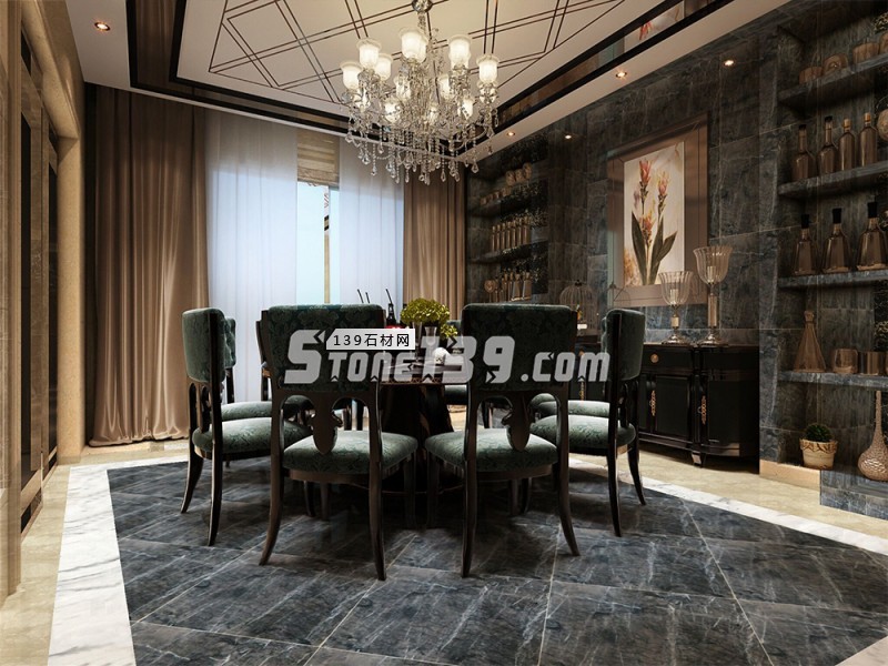 土耳其進口的灰色大理石裝飾案例設計效果