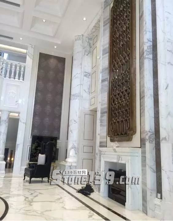 雪花白大理石經(jīng)典裝飾設(shè)計(jì)案例-感受奢華紋理之美