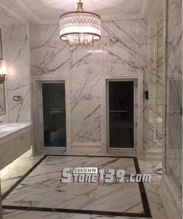 雪花白大理石經(jīng)典裝飾設(shè)計(jì)案例-感受奢華紋理之美