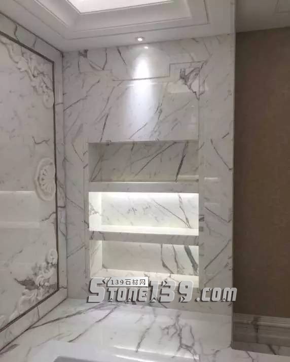 雪花白大理石經(jīng)典裝飾設(shè)計(jì)案例-感受奢華紋理之美