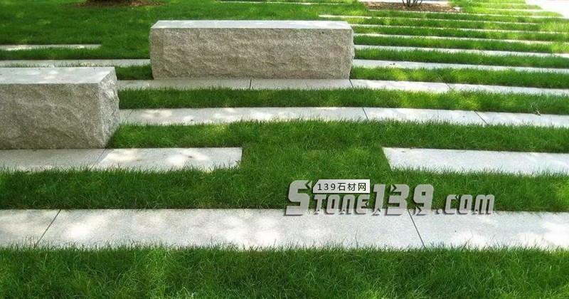 創意景觀設計,石材嵌草鋪裝惹人醉