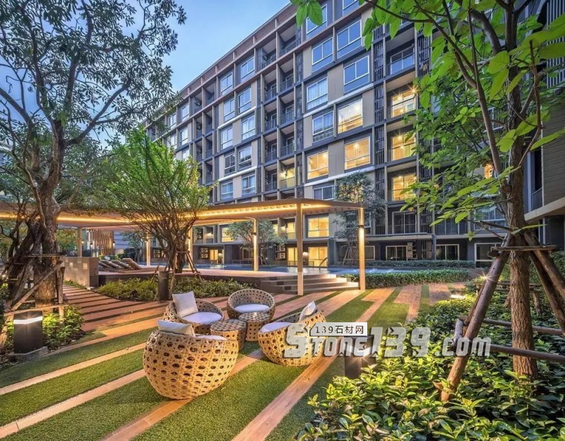 創意景觀設計,石材嵌草鋪裝惹人醉