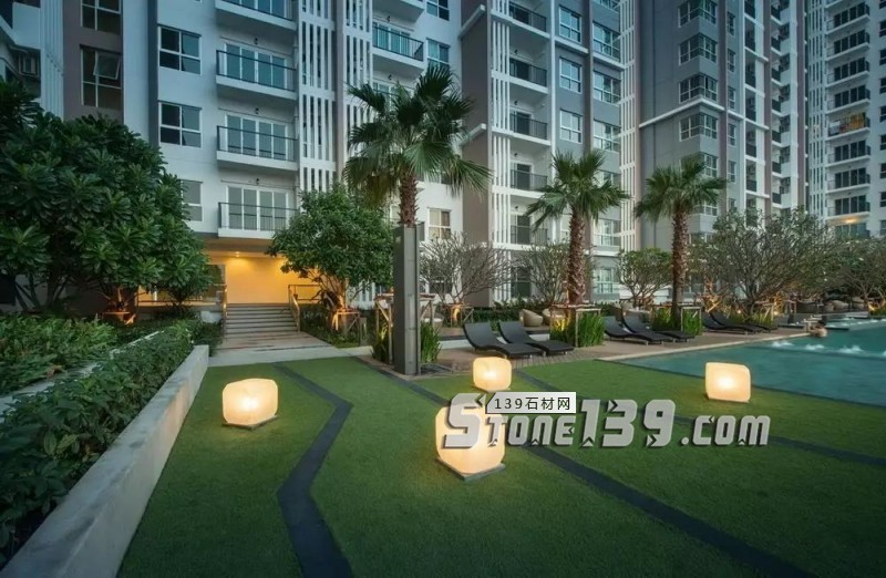 創意景觀設計,石材嵌草鋪裝惹人醉