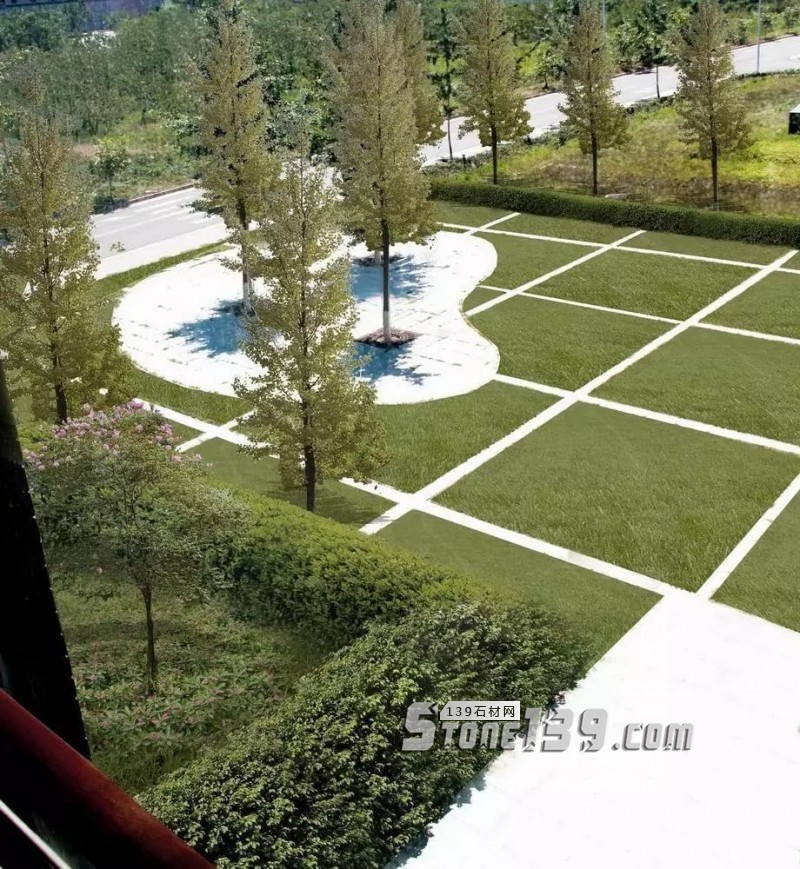 創意景觀設計,石材嵌草鋪裝惹人醉