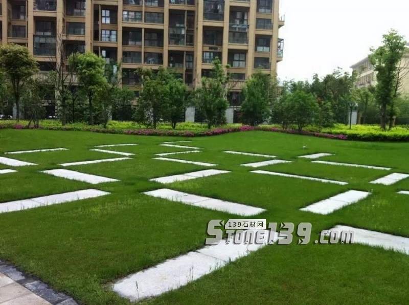 創意景觀設計,石材嵌草鋪裝惹人醉