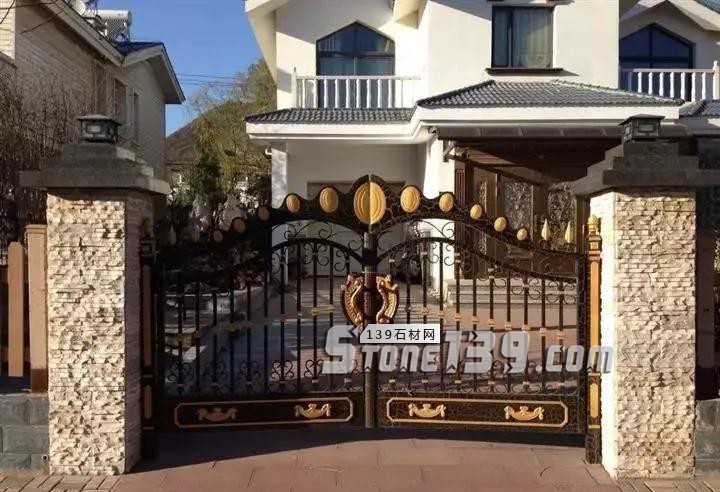 石材別墅大門 庭院石材大門柱實(shí)例拍攝欣賞 別墅庭院大門石材