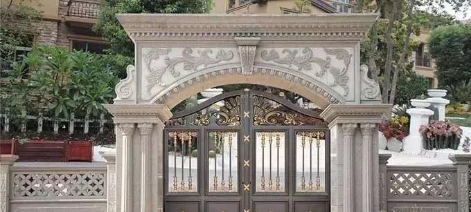 石材別墅大門 庭院石材大門柱實(shí)例拍攝欣賞 別墅庭院大門石材