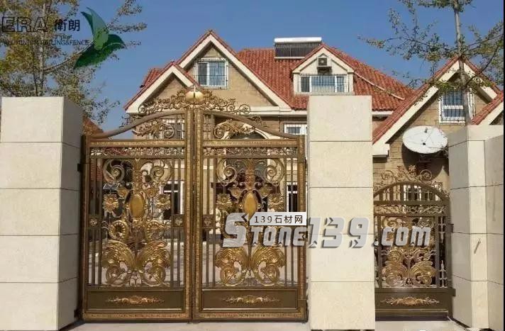 石材別墅大門 庭院石材大門柱實(shí)例拍攝欣賞 別墅庭院大門石材