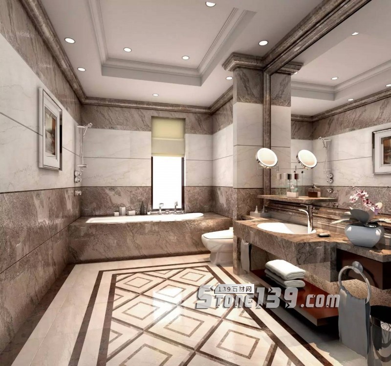全屋石材定制，量身打造豪華別墅浴室