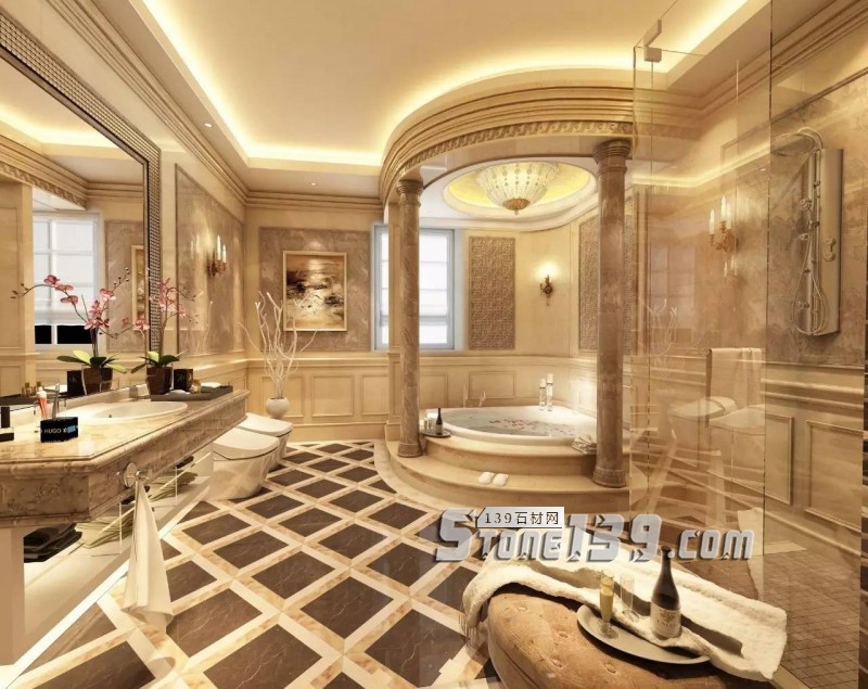 全屋石材定制，量身打造豪華別墅浴室