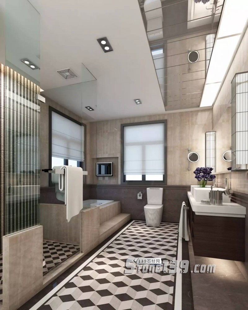 全屋石材定制，量身打造豪華別墅浴室