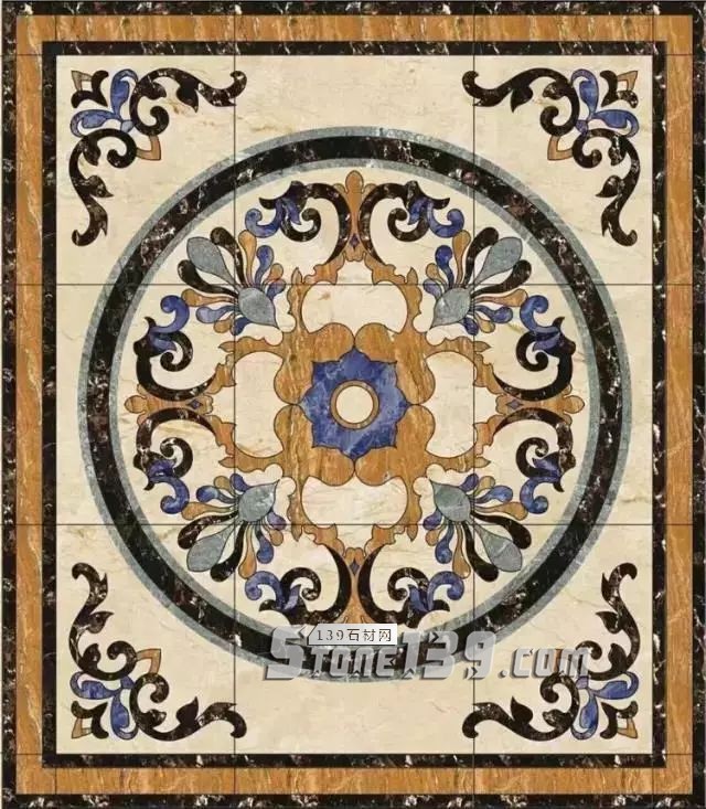 方形內帶圓形拼花 大理石拼花圖案