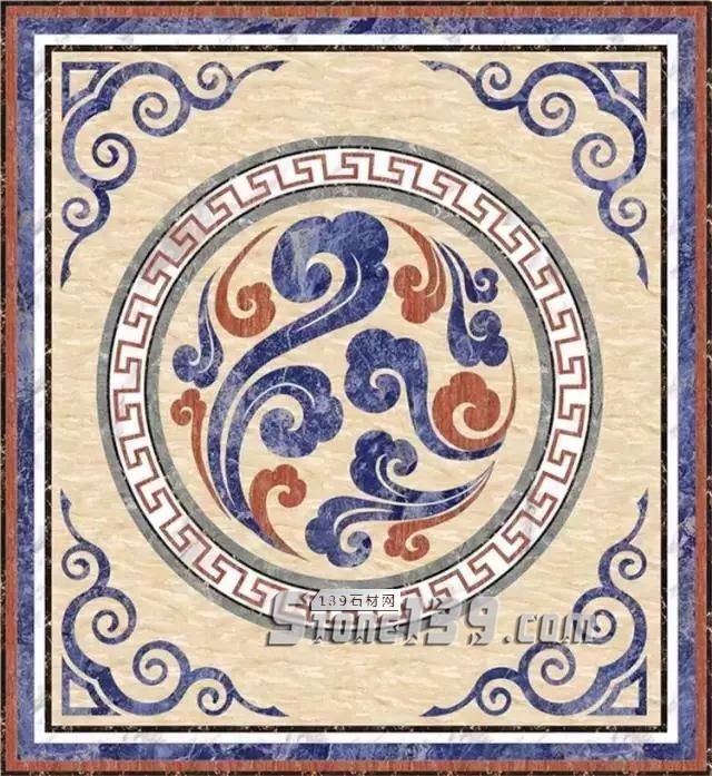 方形內帶圓形拼花 大理石拼花圖案