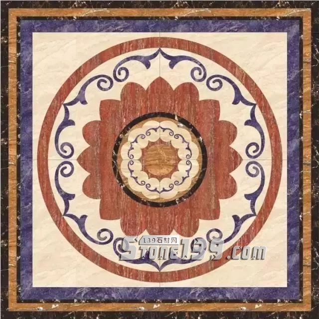 方形內帶圓形拼花 大理石拼花圖案