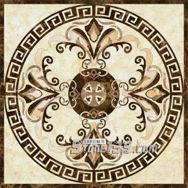 方形內帶圓形拼花 大理石拼花圖案