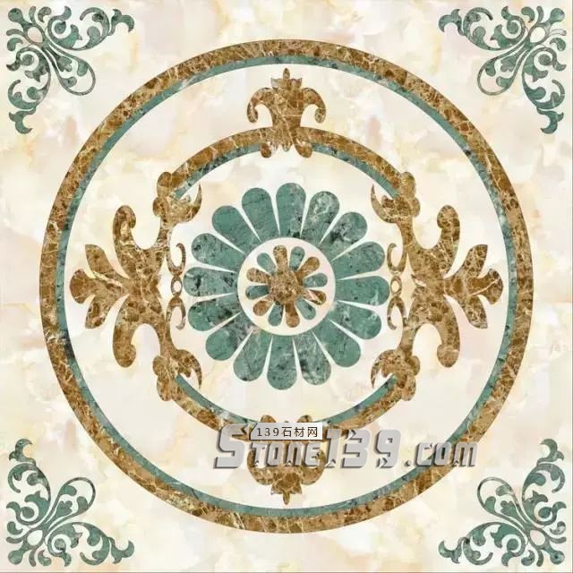 方形內帶圓形拼花 大理石拼花圖案